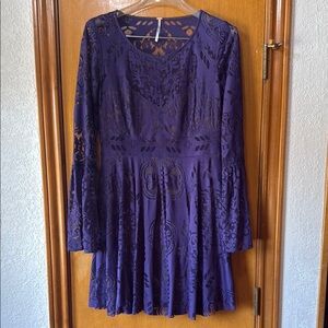 FREE PEOPLE Purple Lace Dress